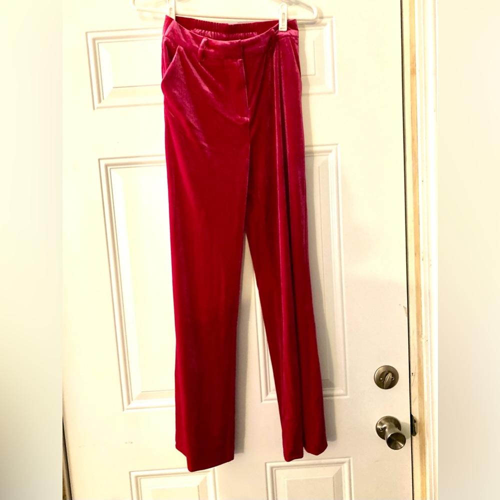 Six/Fifty Hot Pink Velvet Dress Slacks